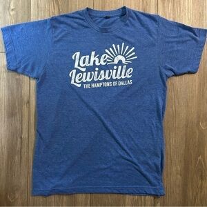 Graphic T-Shirt | Lake Lewisville "The Hamptons of Dallas" in blue (Small)